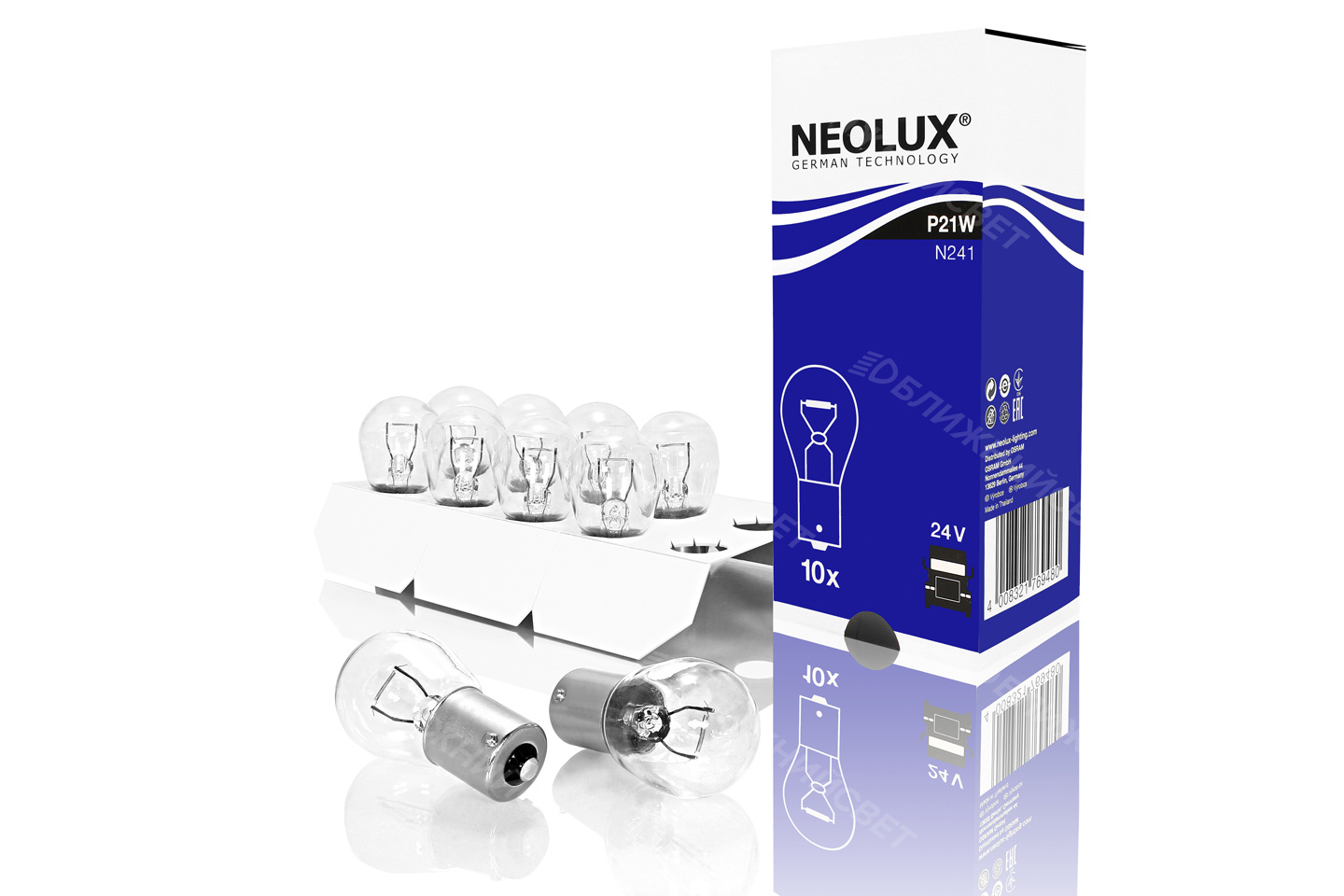 e0b063a8-6f30-11ea-a254-04d9f508137a Автолампа  24V 21W  P 21W NEOLUX N241