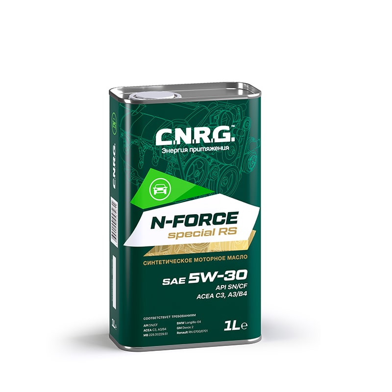 Масло моторное C.N.R.G N-Force Special RS SAE 5W-30 SN CF  A3 B4 синт. (1л )